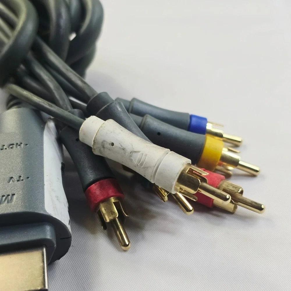 Microsoft Xbox 360 Component HD AV Cable Gray X810972-002 Gold Plated RCA
